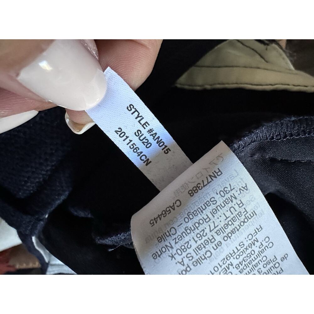 J. Crew Size 2 Kickout Crop Pants High Waisted Grasscloth Cotton Navy Blue AN015 - Picture 5 of 6